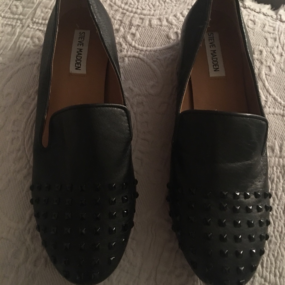 Steve Madden black studded loafers